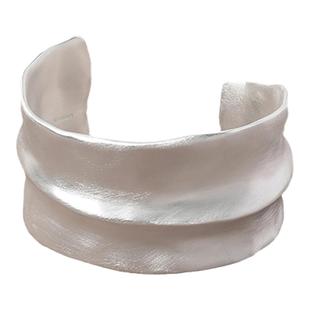 FOUNDRY BOUNDARY设计师品牌纯银螺层宽手镯