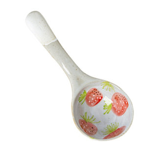 玺闻乐见创意手工陶瓷勺家用大汤勺子盛汤粥勺可爱卡通长柄勺调羹