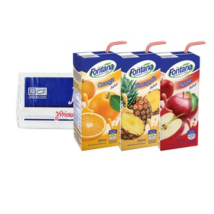 塞浦路斯fontana芳塔娜菠萝汁橙汁苹果汁250ml*27果汁饮料整箱