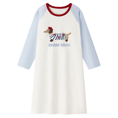 BE海岛绒腊肠狗睡裙女冬新品