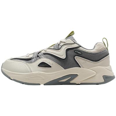 特步休闲鞋2025冬季新款时尚轻便百搭厚底复古老爹鞋运动鞋子男鞋