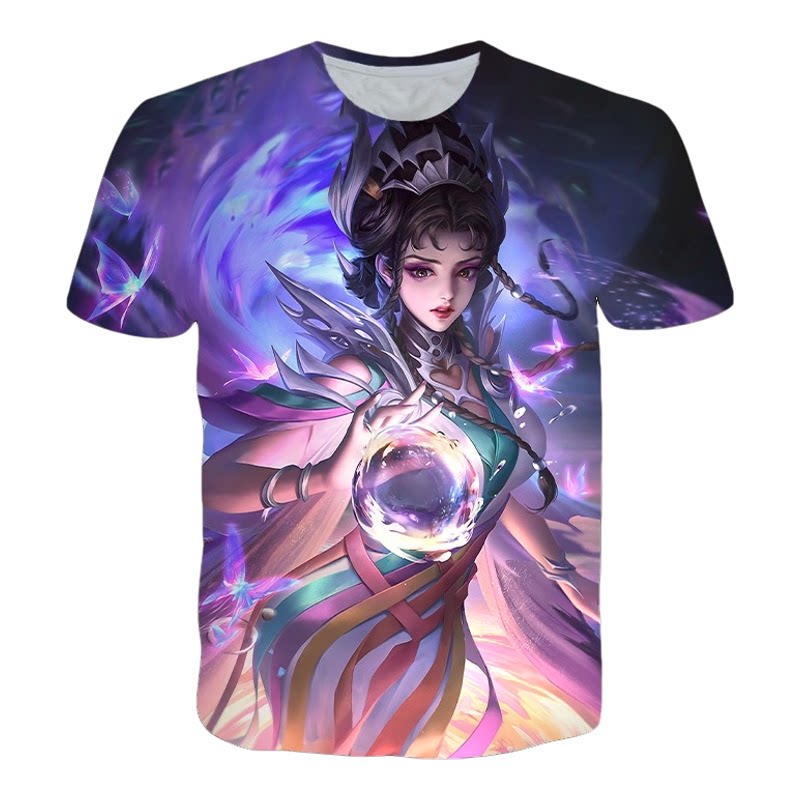 王者荣耀短袖t恤限定透气全皮肤衣服牛奶丝短袖青少年儿童短袖T恤