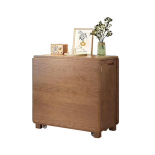 折叠桌家用小户型简易收纳实木桌子多功能可伸缩移动饭桌折叠餐桌