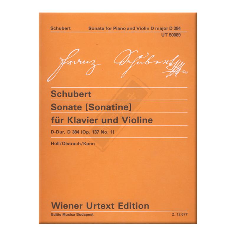 舒伯特小奏鸣曲D大调D384 Op137 No1小提琴和钢琴布达佩斯原版乐谱书 Schubert Sonate D dur Violin and Piano Z12677