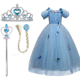 宝宝迪士尼在逃公主连衣裙女童生日贝尔公主裙子礼服爱莎蓬蓬纱