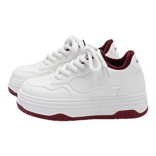 环球厚底加绒二棉鞋女款2025新款冬季保暖百搭小白鞋内增高鞋子女