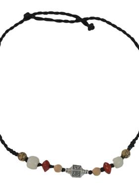 925银六字箴言短脖颈链锁骨链