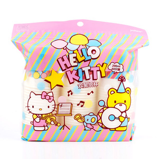 凯蒂猫一次性纸杯60只装 卡通家用商务饮料水杯加厚200ml环保可爱