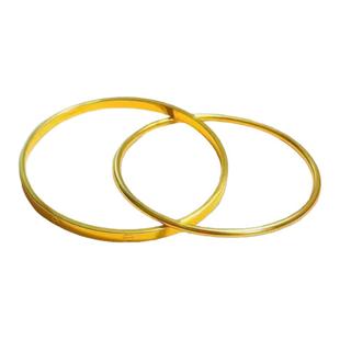 金包银卡双环手镯实心素圈高级感新款黄金手镯送女友生日礼物