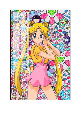 美少女战士装饰画公主房间卧室奶茶店挂画卡通动漫笑脸太阳花壁画