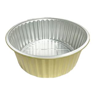 金色圆形锡纸盒5000一次性铝箔打包碗外卖商用锅大容量4000ML带盖