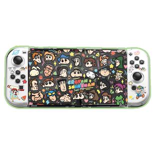 原创switcholed保护壳分体硬壳涂鸦蜡笔小新游戏机配件防摔保护套