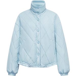 森马棉服女菱形格立领oversize小个子冬季抽绳薄款棉衣温柔系文艺