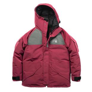 AzureMountain/蔚蓝山脉灰鸭绒羽绒服派克大衣男连帽防寒厚外套