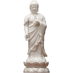 黼山堂白瓷药师佛像家用供奉摆件