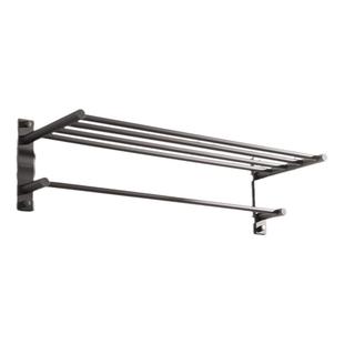 卫生间毛巾架酒店淋浴间免打孔壁挂浴巾架太空铝枪灰浴室置物架