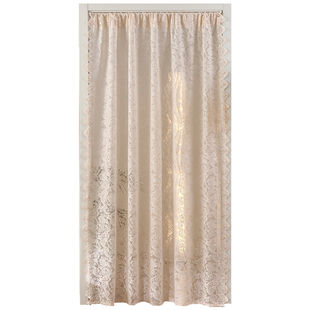 法式蕾丝纱帘透光不透人免打孔伸缩杆门帘隔断阳台过道隐私遮挡帘