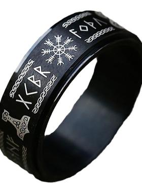 简约气质可转动小众戒指男生学生高级感钛钢指环潮男配饰单身尾戒