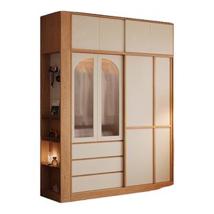 木兜家具格序衣柜趟门卧室家用实木单推拉门款衣柜骨骼线移门衣橱