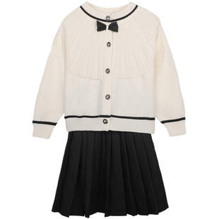 卜吉熊女童学院风针织套装春秋jk套装裙小香风套装千金大小姐洋气