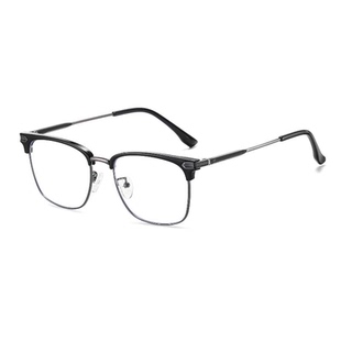 超轻半框近视眼镜眉毛框男款潮痞帅可配度数防蓝光抗辐射理工眼睛
