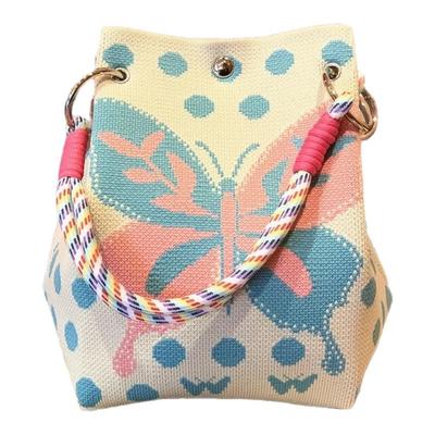 新款针织手提包潮流水桶包