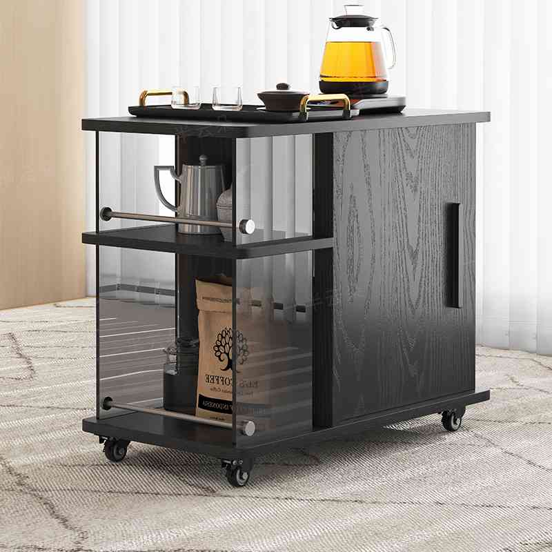 移动茶台多功能茶桌边几小柜子储物柜客厅实木茶水柜休闲沙发边柜