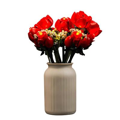Brickbling适用于乐高10328玫瑰花束七夕情人节积木灯饰展示盒
