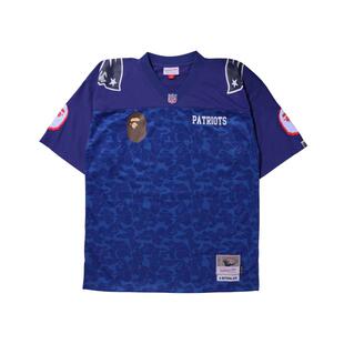 BAPE X M&N联名男女装NFL新英格兰爱国者队迷彩橄榄球衣109908H