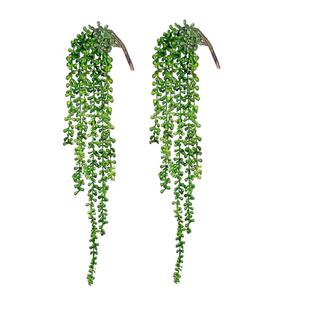 仿真绿植人造多肉5叉情人泪塑料植物悬挂假珍珠客厅花园装饰垂吊