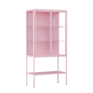 鲁德斯塔北欧简约玻璃门酒柜储物柜客厅展示痛柜手办墙角收纳柜子