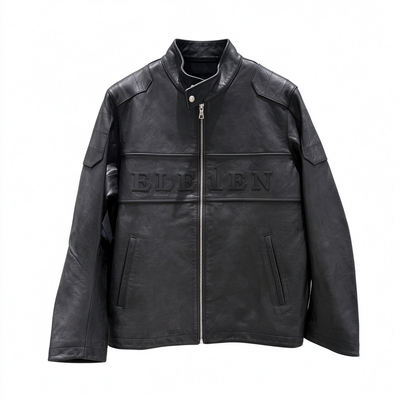 鸟家秋冬季新款男装立领机车服山羊皮真皮皮衣夹克外套 B2BDG4269