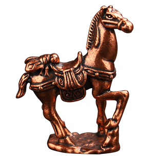 新品紫铜马上赢摆件纯铜马上有钱办公室桌面摆件增财运招好运