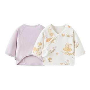 童泰婴儿半背衣春秋季纯棉新生儿衣服初生宝宝和尚服长袖无骨上衣