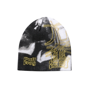 PuffFrog Euphoria Graphic Beanie泡芙蛙亢奋满印图案针织帽冷帽