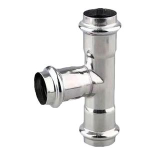 304薄壁不锈钢欧标双卡压等径三通接头饮用水给水钢管配件316L