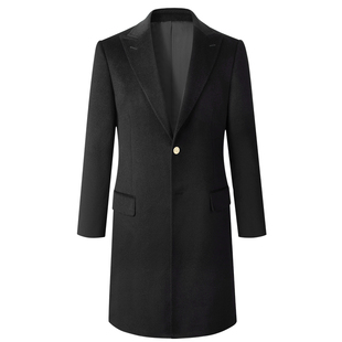 【30羊绒大衣】新款羊毛羊绒混纺男士修身切斯特毛呢大衣男中长款
