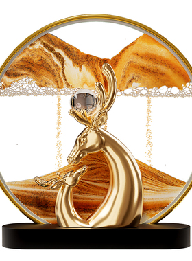 福禄双至流沙画摆件家居客厅玄关电视柜酒柜装饰新房乔迁新居礼物