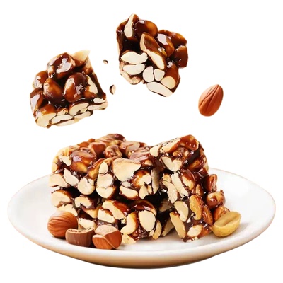 花生榛子黑巧脆生休闲零食