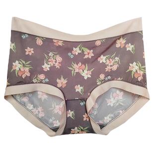 彩田花仙子内裤女冰丝印花中腰21768高腰21769平脚包臀速干抗菌薄