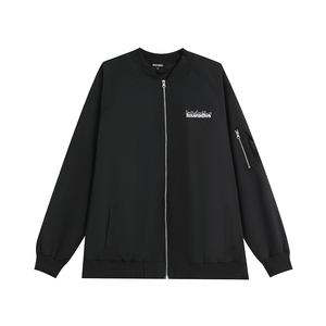 INSstudios 国潮牌情侣美式刺绣重叠LOGO飞行服夹克宽松拉链外套