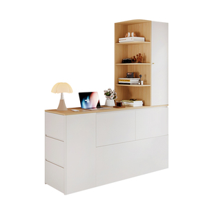 小户型儿童床尾柜一体书柜原木风卧室家用靠墙储物柜斗柜实木定制