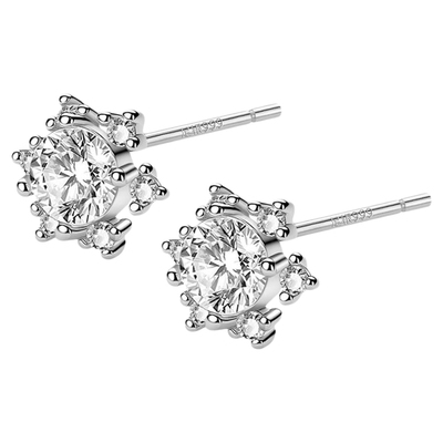 LnieerS999纯银针雪花耳钉女