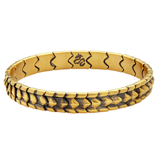 黄金龙骨手镯男款霸气复古黑金龙鳞手串男士国潮古法金手环送男友