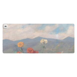 SUYA苏雅简约油画加热鼠标垫超大发热暖桌垫女生高颜值办公室桌面加热桌垫冬天电脑键盘垫子电热暖手垫3C认证