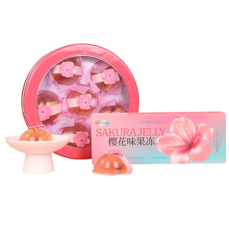 樱花情酥武汉特产樱花味果冻解馋果冻/布丁