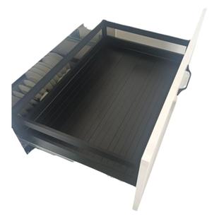 厨房橱柜拉篮铝合金双层抽屉式收纳碗碟架调味篮超深宽碗碟蓝拉篮