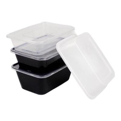 1000ml一次性餐盒长方形打包盒650ml/750ml塑料透明外卖饭盒带盖
