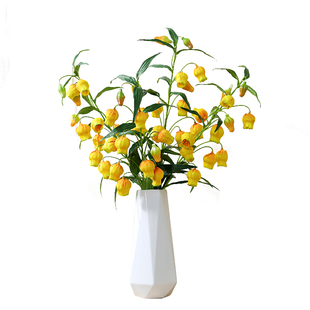 日本宫灯百合花仿真花橘色高档客厅茶几摆放装饰花黄色绢花24新款