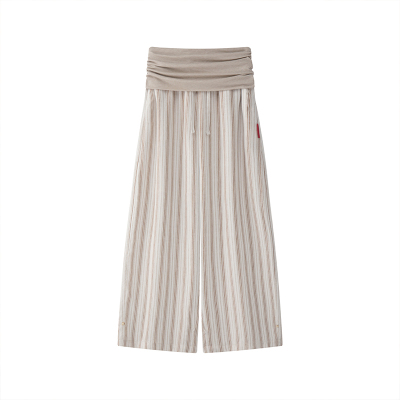 DID DAILY:Octavia 色织亚麻提花条纹多穿衬衫+收口亚麻长裤